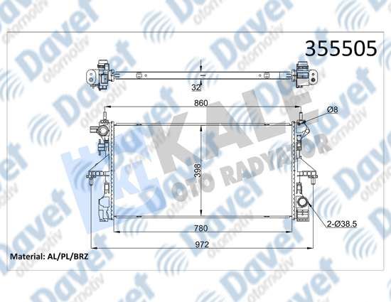 NIS-606171 Su Radyatoru 32mm (Peugeot Boxer - Citroen Jumper 2.0bluehdi 15)